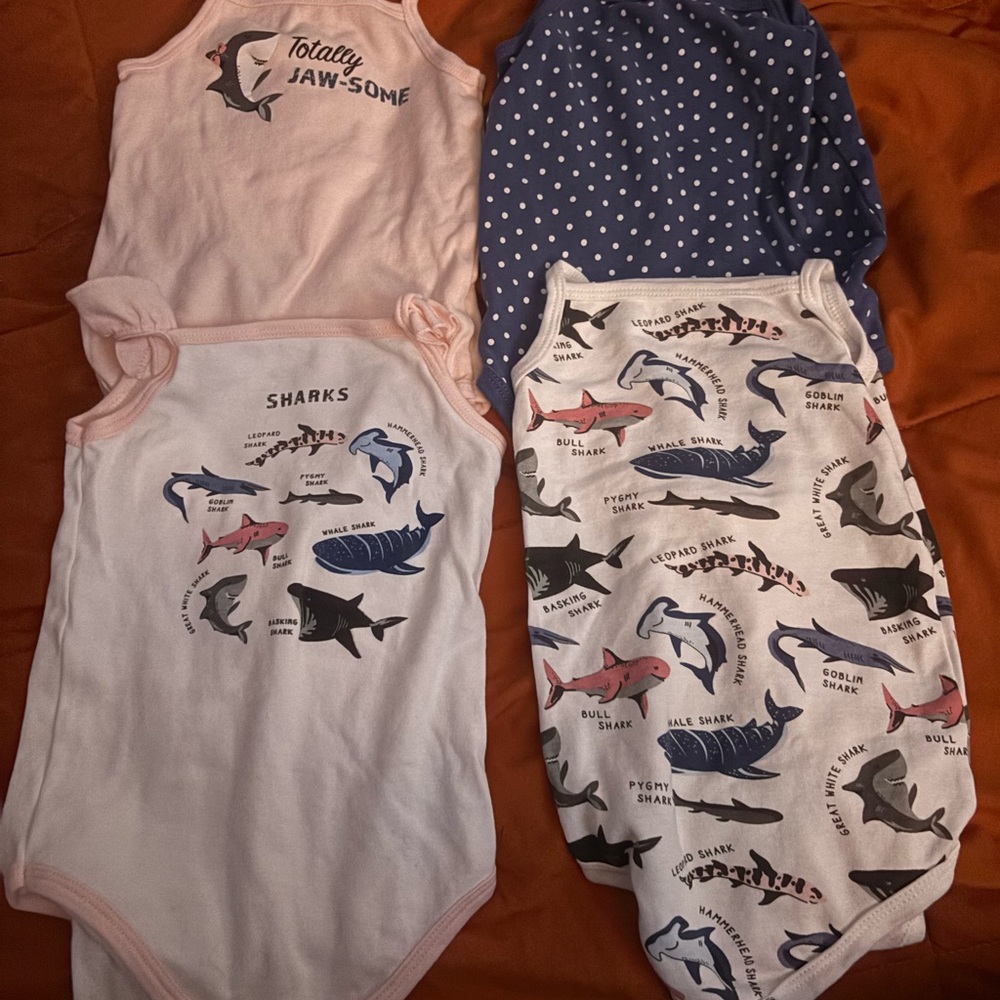 Bundle New Balance Shark-Themed Kids Sleep Sacks - Pink, Blue, White